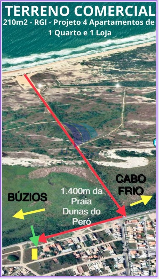 COD 955 Venda- Terreno Plano Comercial, Vila do Peró, Cabo Frio